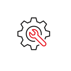Gear and wrench logo